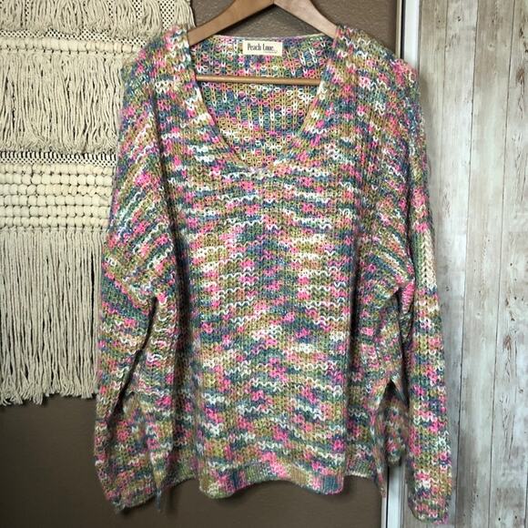 Peach Love California Colorful Sweater - Picture 1 of 7
